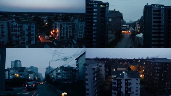 城市小区停电断电景象