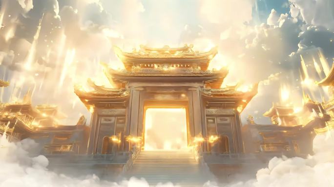 4K仙宫天宫天庭凌霄宝殿宫殿神仙