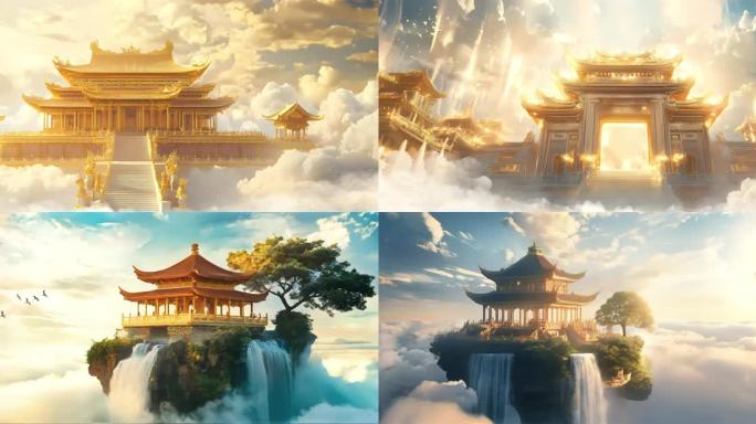 4K仙宫天宫天庭凌霄宝殿宫殿神仙