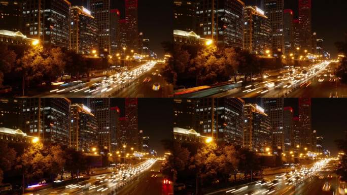 中国北京建国路夜景