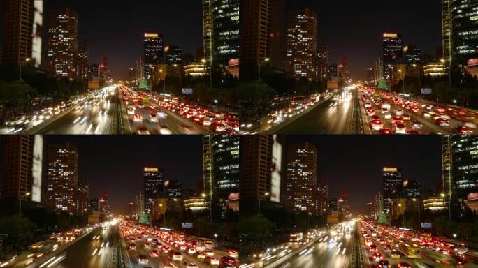 中国北京建国路夜景