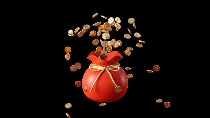 新年恭喜发财钱袋红包金币有通道