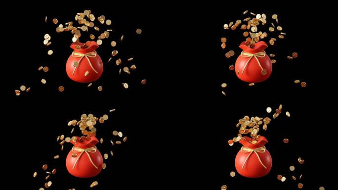 新年恭喜发财钱袋红包金币有通道