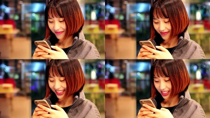 MS Young Woman Using Smart Phone/苏州，中国