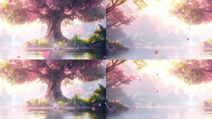 浪漫粉色大树