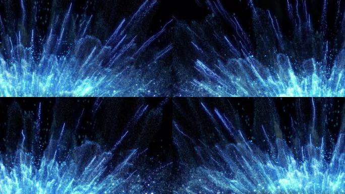 （宽屏）蓝色舞台飘带粒子_大宽屏LED