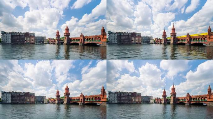 Oberbaumbrücke Berlin Timelapse in Summer with Spr