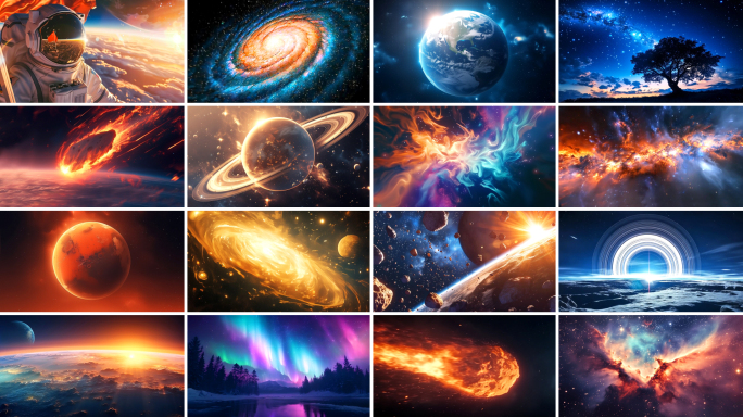 宇宙星空星球太空黑洞银河地球极光宇宙穿梭