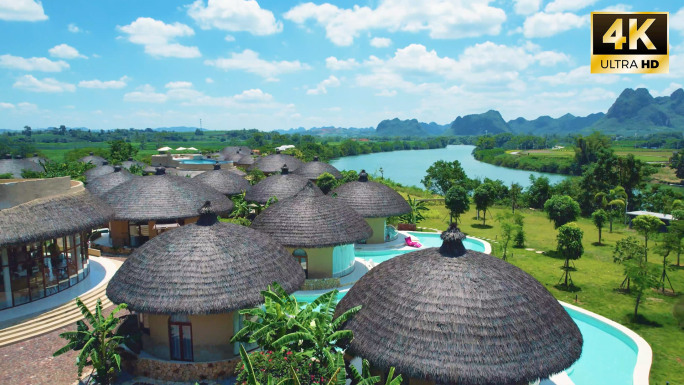 广西崇左风光在野宿集度假酒店4K