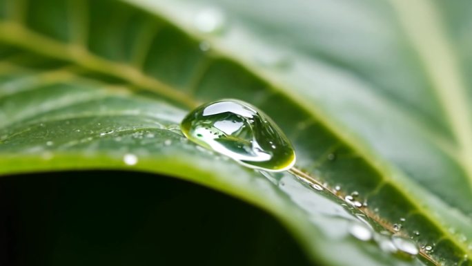 茶叶滴水特写