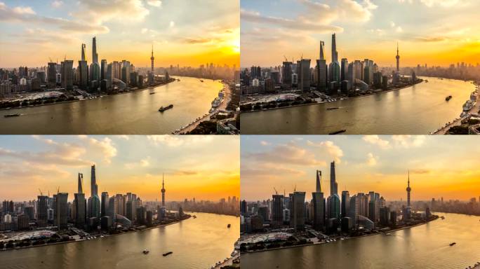 T/L WS HA ZI Shanghai Skyline at Sunset /上海，中国