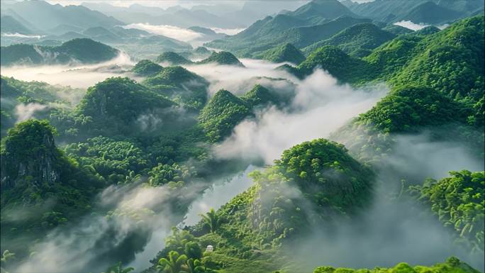 桂林山水桂林风光桂林航拍大自然风景风光日