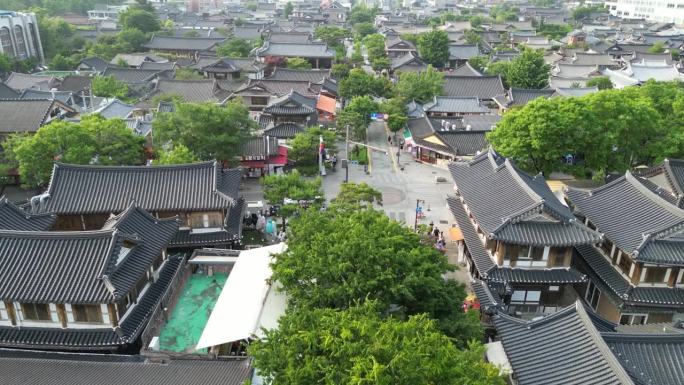 全州，韩国，全州韩屋村，市中心和城市风景。