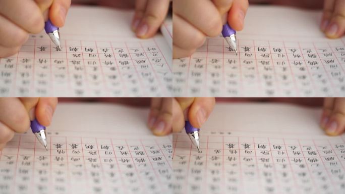 4K练习硬笔书法字特写
