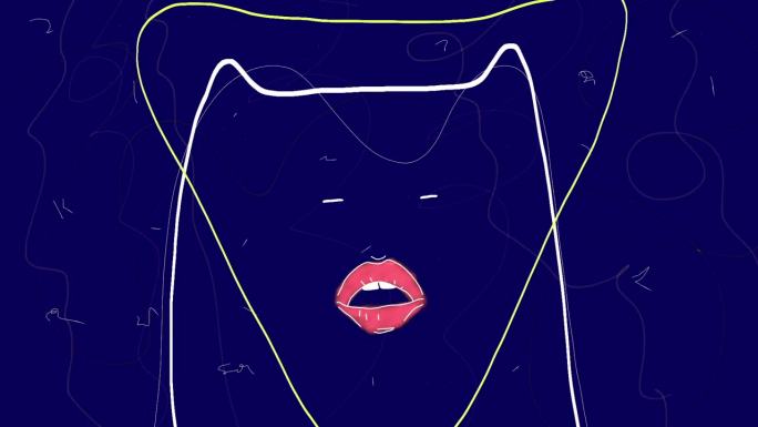手绘动画：会说话的女性嘴唇