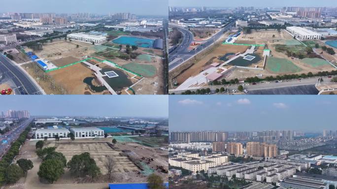 航拍什邡回澜湾迎宾公园