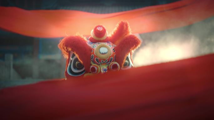 舞狮醒狮国潮中国年中国风非遗传统民间艺术