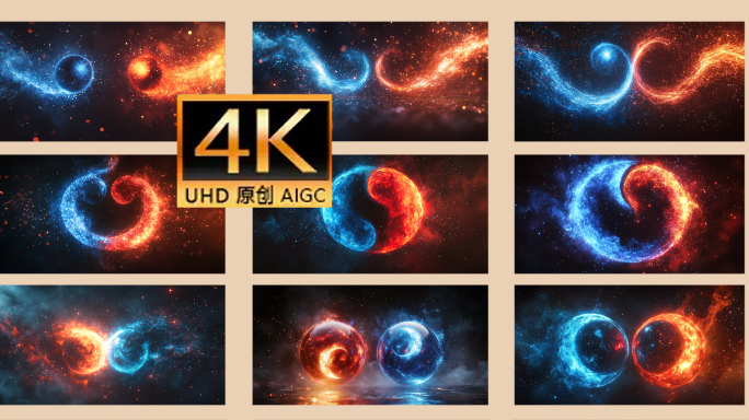 太极 太阴 阴阳鱼 太极特效 创意粒子