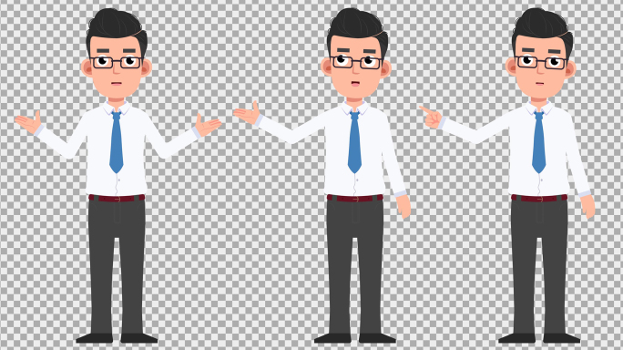 一组商务角色讲解mg动画视频素材