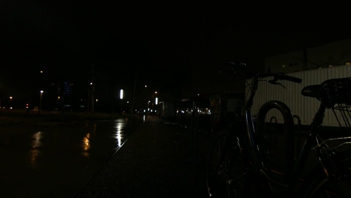 雨中的城市街道夜景