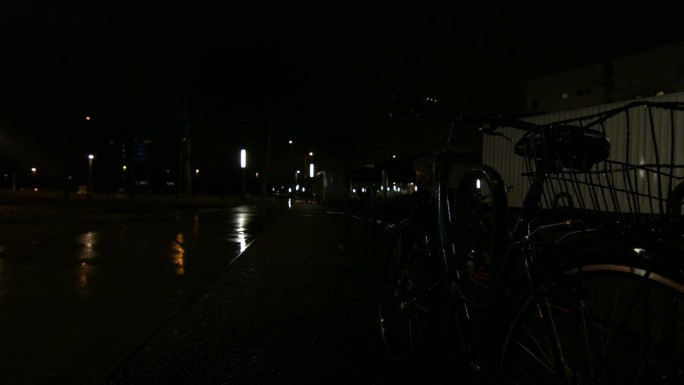 雨中的城市街道夜景