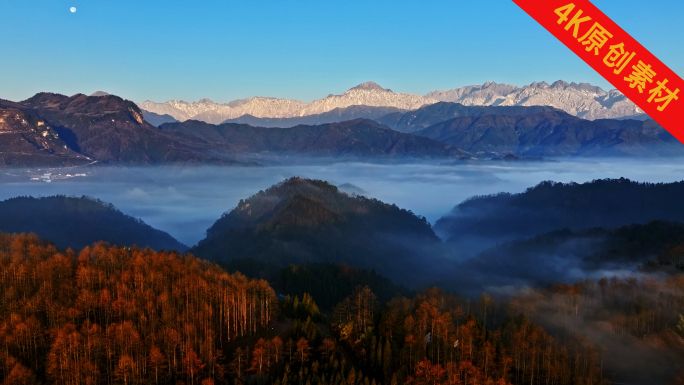 壮观震撼雪山云海森林群山日照金山大好河山