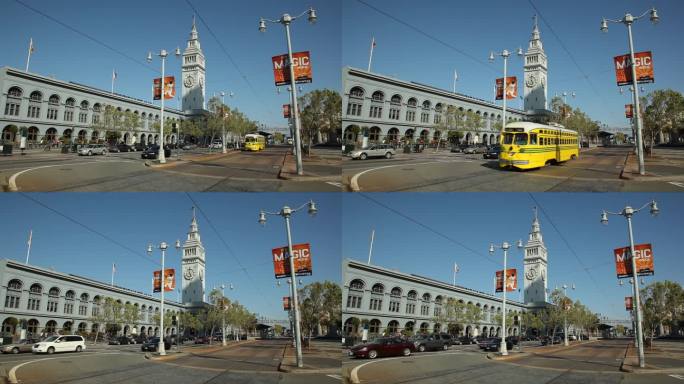 WS Traffic on The Embarcadero with Ferry Building 