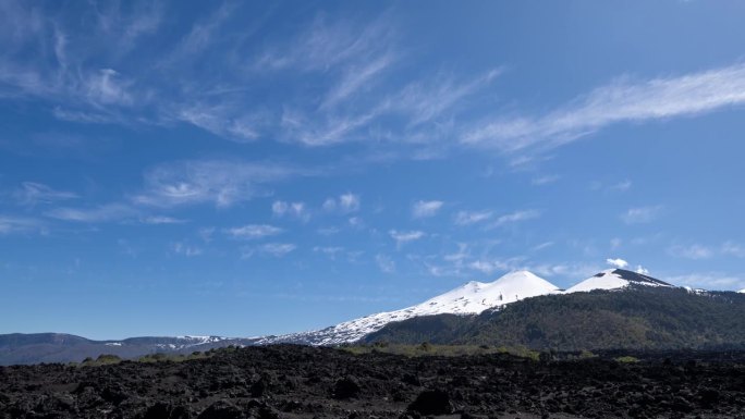云层覆盖在巴塔哥尼亚的火山上