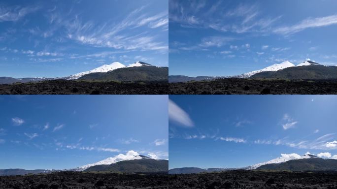 云层覆盖在巴塔哥尼亚的火山上