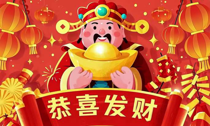 财神过年 恭喜发财 新年贺岁 招财进宝