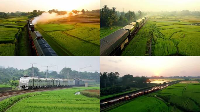 田野间行驶的老式火车(5)