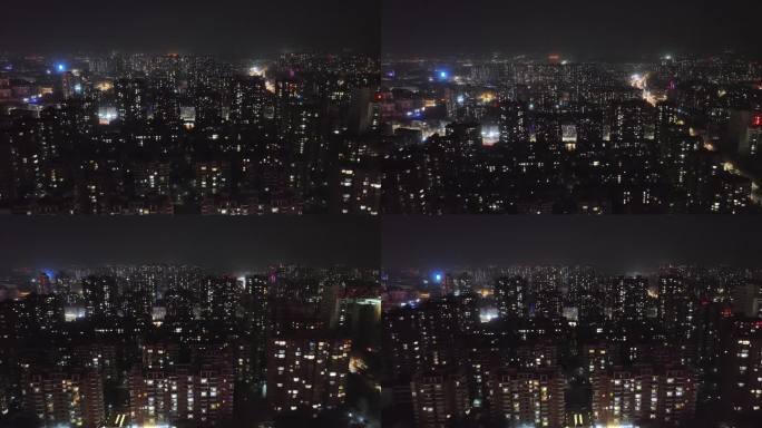 万家灯火过年小区团圆团聚居民楼春节