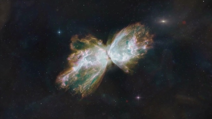 动画展示了位于天蝎座的蝴蝶星云W40。
