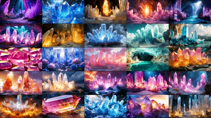 水晶洞紫水晶晶体唯美水晶浪漫水晶晶体生长