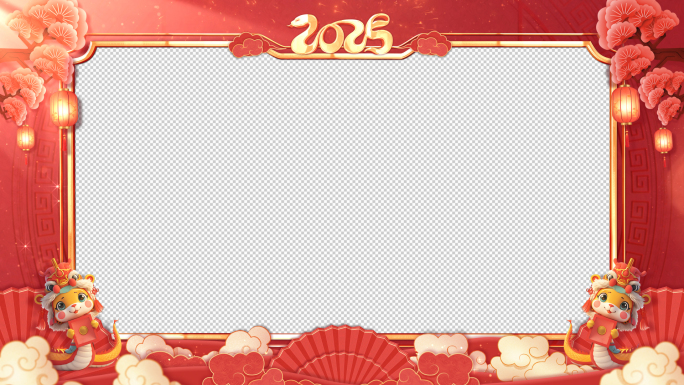 带通道 新年祝福春节拜年视频框 01 A