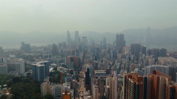 香港旺角俯视航拍