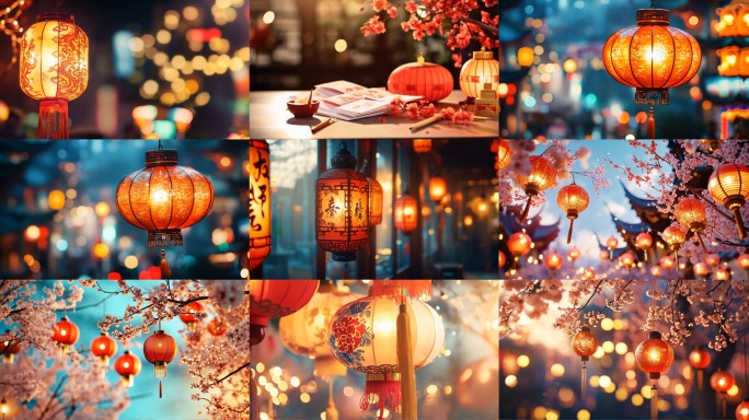红灯笼 春节 花灯 灯笼视频