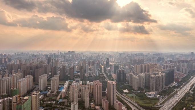 郑州金水区大景光影延时丁达尔光