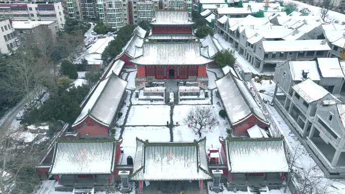 郑州孔庙冬季雪景