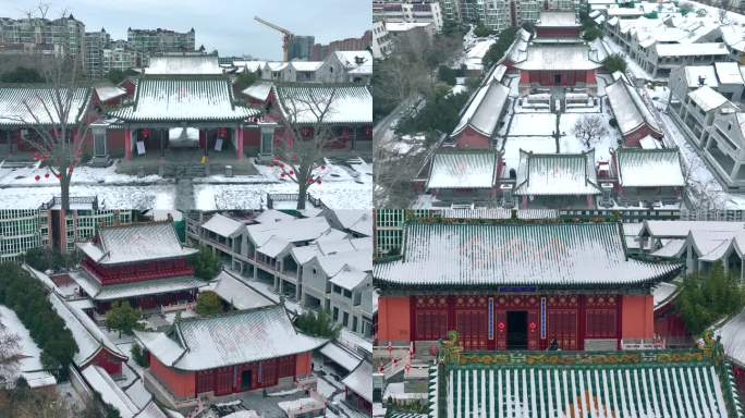 郑州孔庙冬季雪景