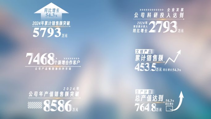大气简洁商务数据字幕条