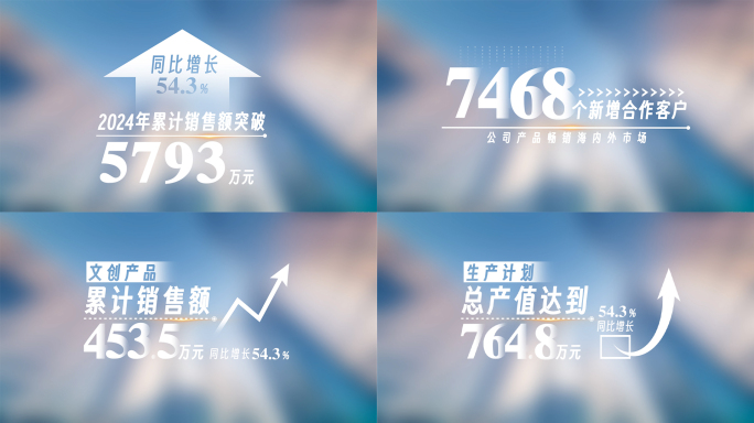 大气简洁商务数据字幕条