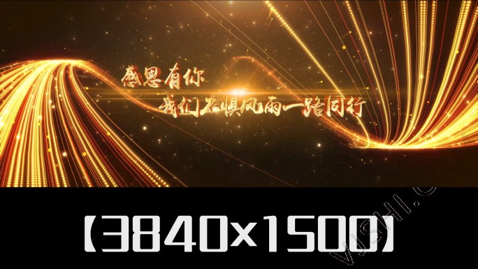 宽屏金色粒子光线企业年会开场ae模版