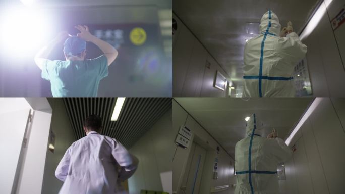 原创4K 医生向前行走的背影