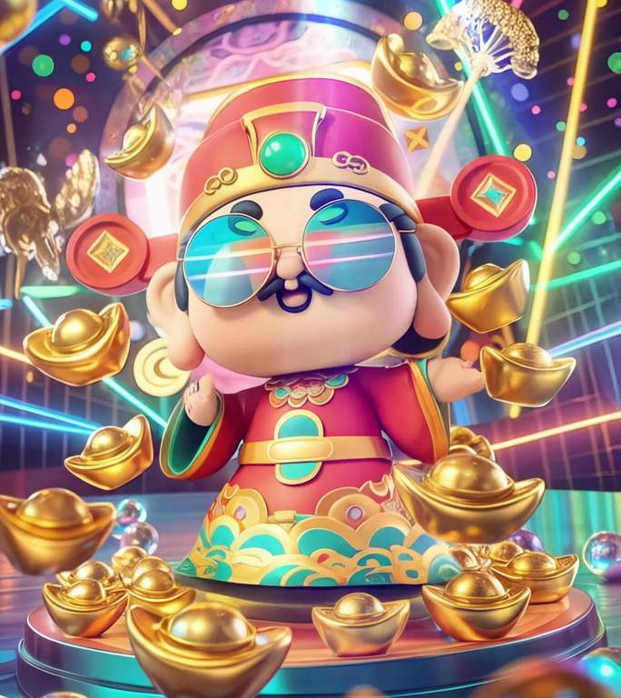 竖版财神送财蹦迪跳舞年会祝福朋友圈视频