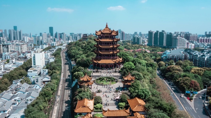 4k超清武汉东湖汉街夜景航拍延时