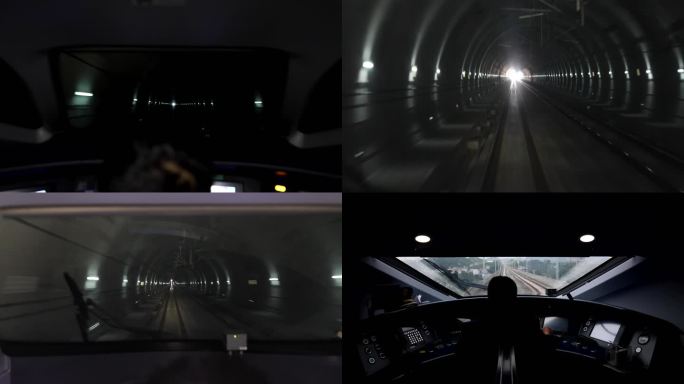 高铁内部主观穿越山洞