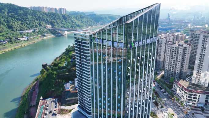 达州 金南大桥 塔坨湿地公园航拍 4K