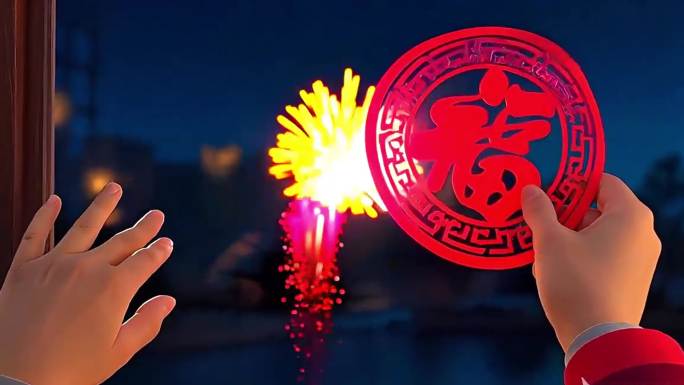 放寒假，游子坐车回家过新年，买年货 AI