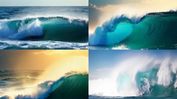 「有版权」海浪汹涌的海浪慢镜头合集4K